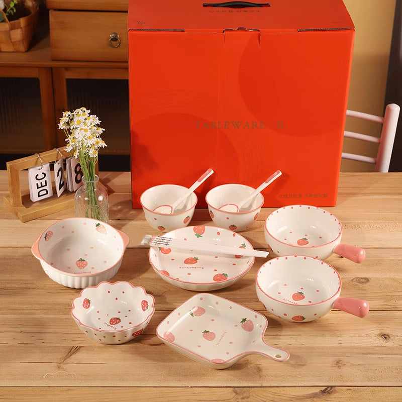 Strawberry Bowls And Dishes Tableware Set