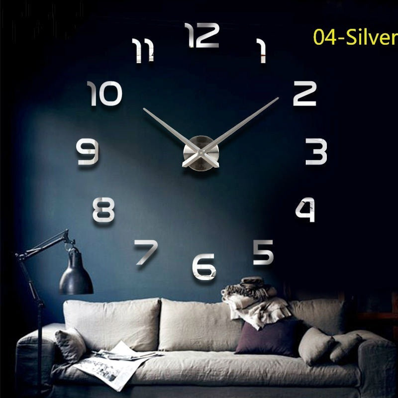 Living Room Acrylic Mirror Wall Clock Creative Simple Clock Diy Large Size Digital Wall Sticker Clock