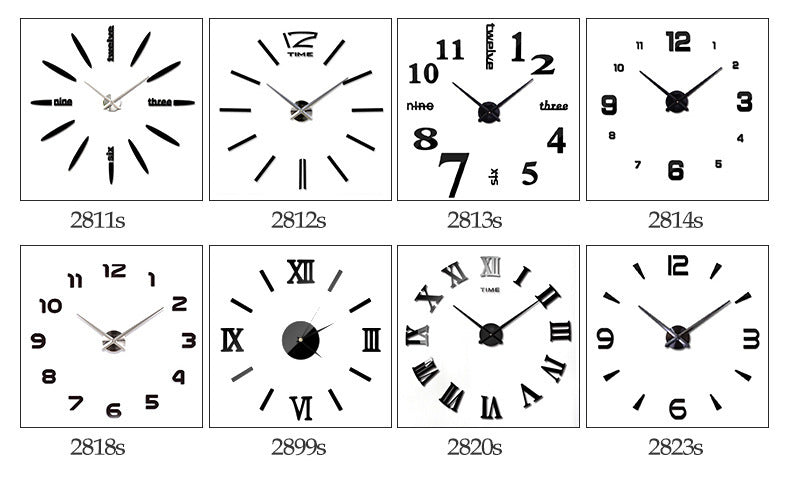 Living Room Acrylic Mirror Wall Clock Creative Simple Clock Diy Large Size Digital Wall Sticker Clock