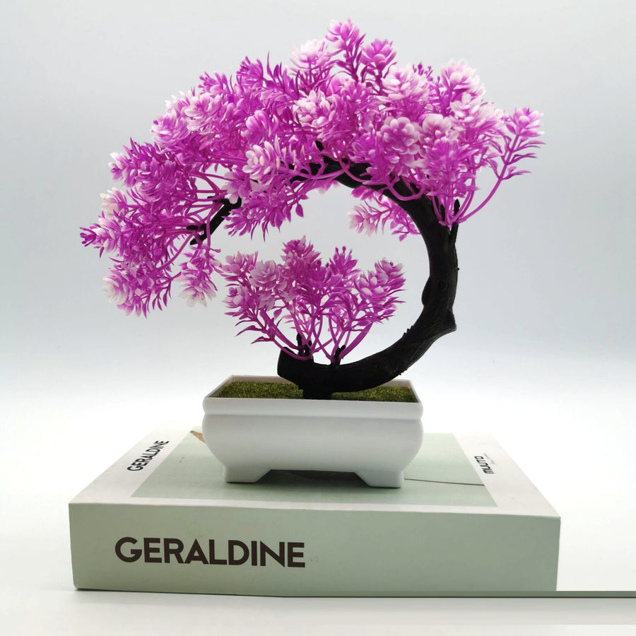 Artificial Plant Potted Moon Camellia Small Tree Bonsai Indoor Furnishings