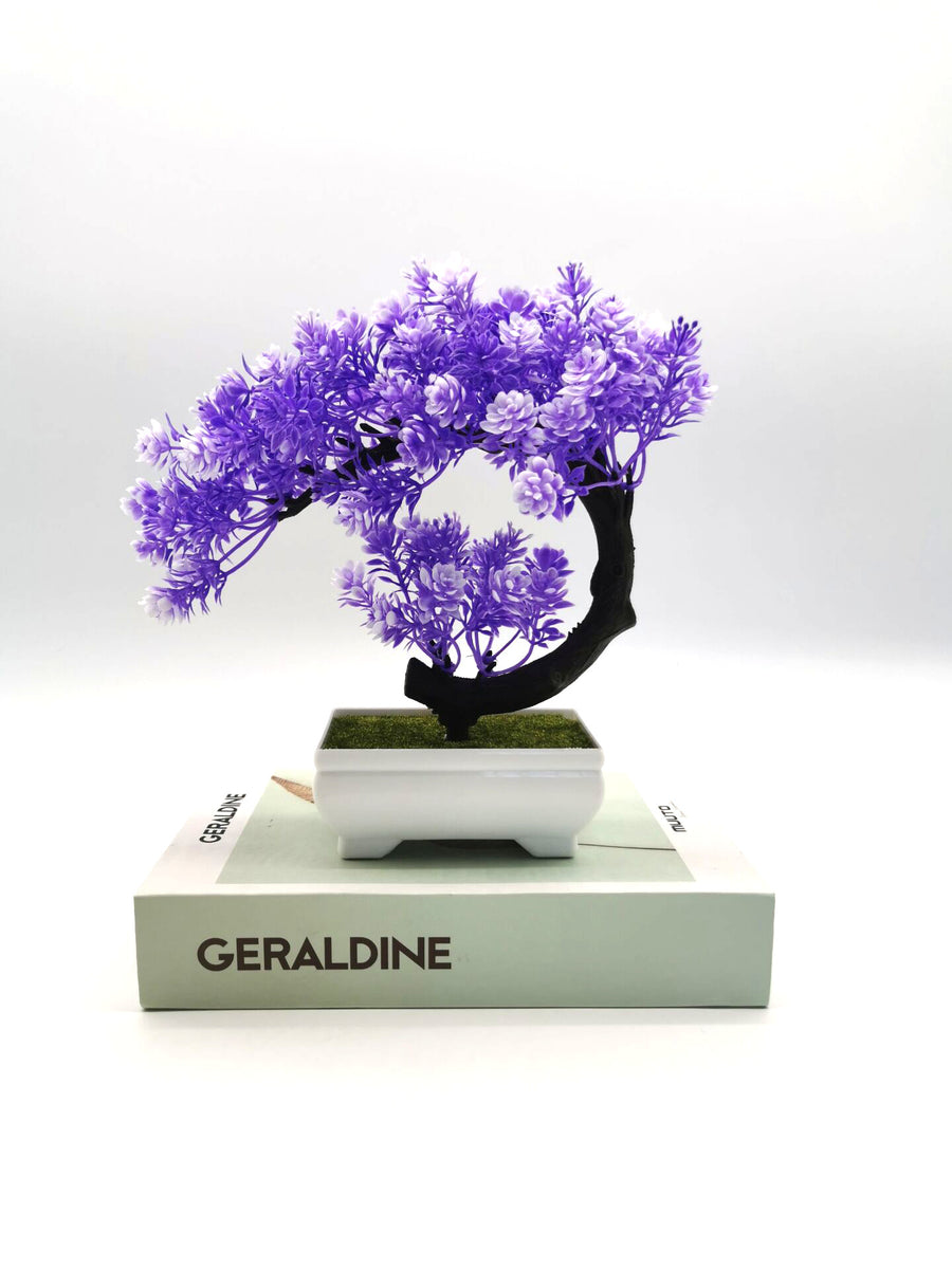 Artificial Plant Potted Moon Camellia Small Tree Bonsai Indoor Furnishings