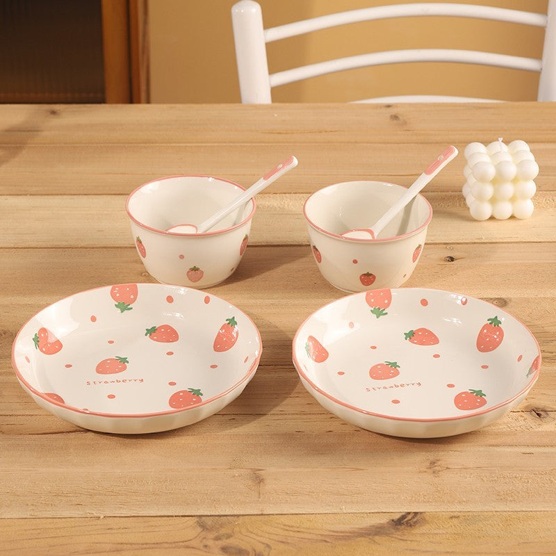 Strawberry Bowls And Dishes Tableware Set