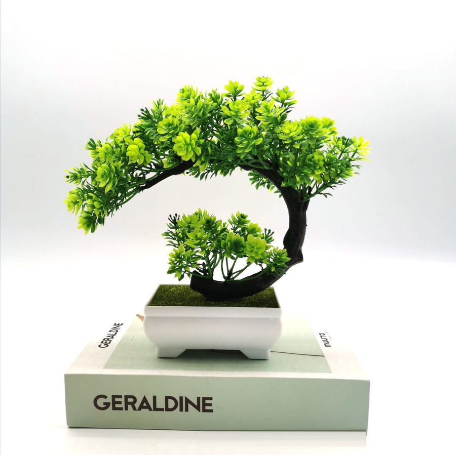 Artificial Plant Potted Moon Camellia Small Tree Bonsai Indoor Furnishings