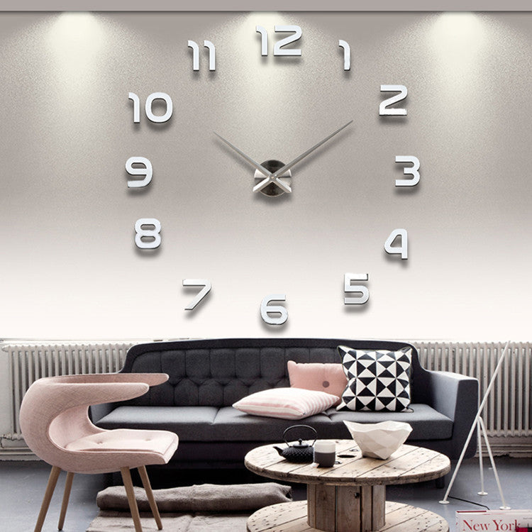 Living Room Acrylic Mirror Wall Clock Creative Simple Clock Diy Large Size Digital Wall Sticker Clock